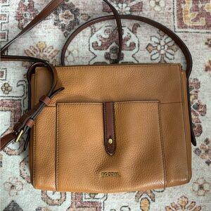 Fossil Brown Leather Shoulder Bag